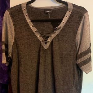 Torrid lace up baseball tee